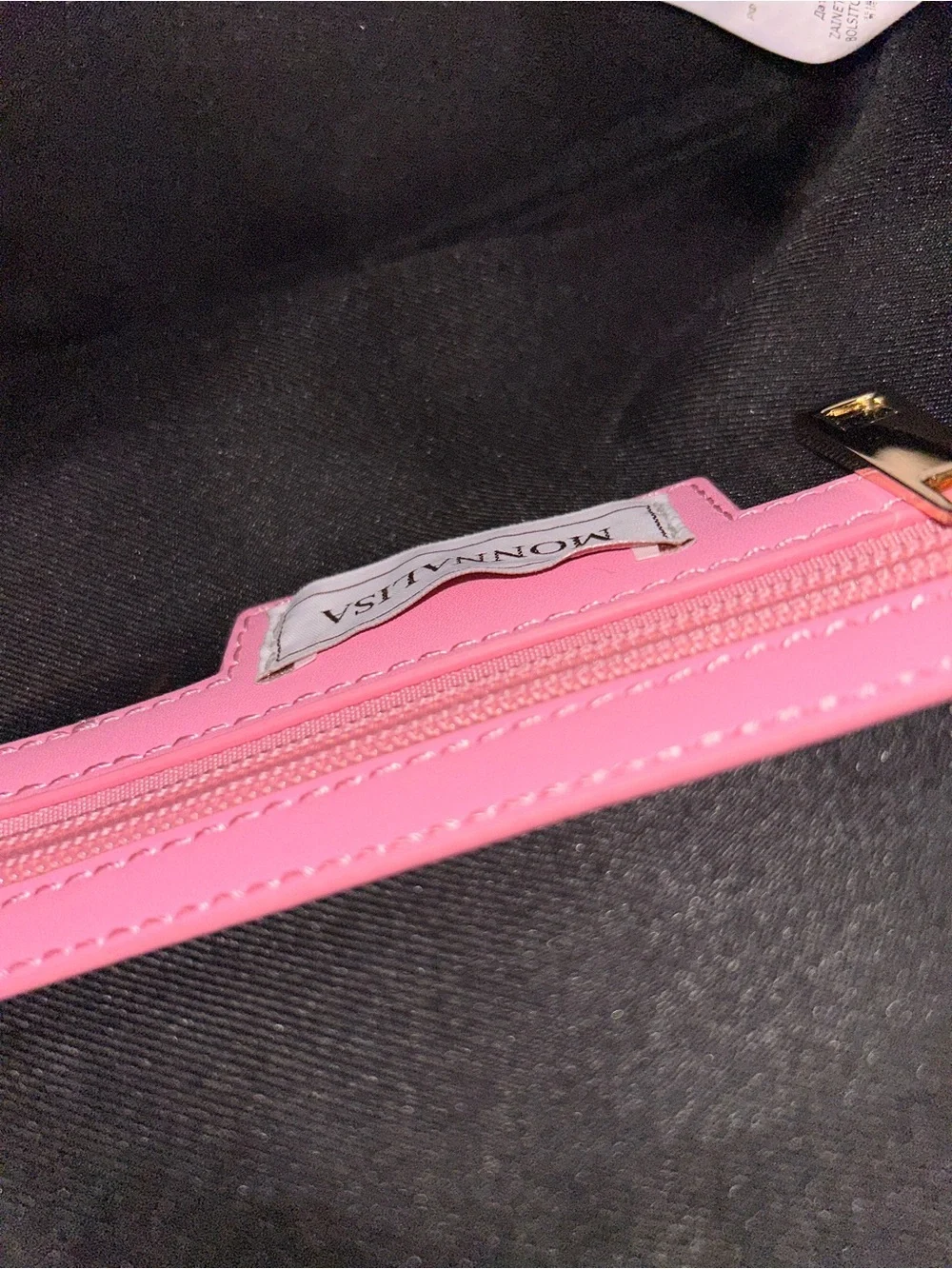 Monnalisa Pink Girls Mini Backpack with Front Bow and Gold Hardware
